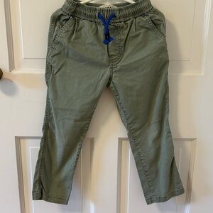 Mini Boden Olive Green Kids Casual Pants with Blue Drawstring